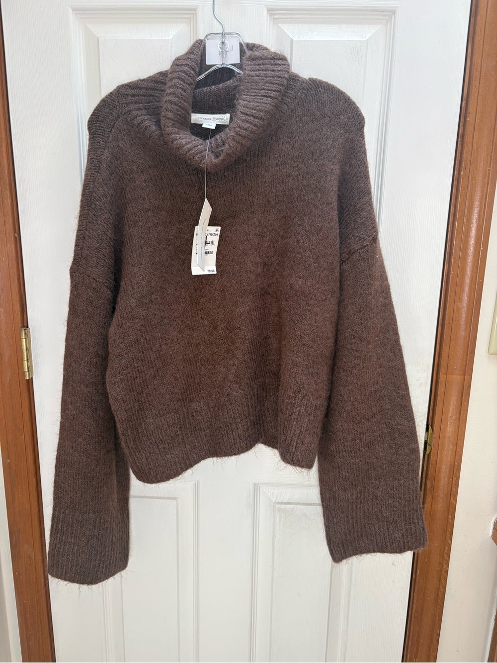Treasure & Bond Chocolate Brown Cowl Neck Sweater